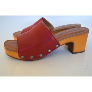 Lucky Brand Open Toe Clog Red Size 7.5